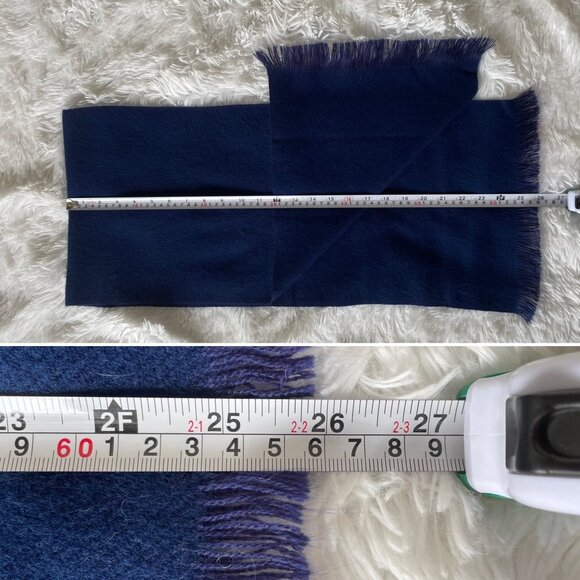 Royal Blue Winter Scarf With Fringe Unisex 52" x 11" Wide Warm Soft Accessory - Picture 6 of 8